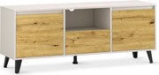 Szafka RTV na czarnych nóżkach kaszmir + dąb artisan R0-B56