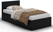 Czarne jednoosobowe łóżko z materacem 90x200 K4-H32