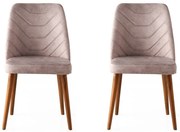 Zestaw krzeseł do jadalni Dallas Pink and Brown, 2 szt., 2 szt.