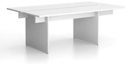 Stół konferencyjny SOLID + 1x rozszerzenie blatu, 210x125 cm, biały