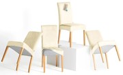 Restilo Pokrowiec na krzesło Sento kremowy, 48 x 48 x 58 + 10 cm, zestaw 4 szt.