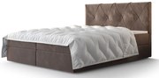 Brązowe łóżko kontynentalne z pojemnikami 4 rozmiary L4-E56