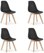 Zestaw 4szt krzeseł do jadalni KITO czarnych