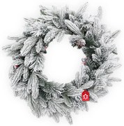 Wieniec świąteczny ośnieżony 50 LED 60 cm