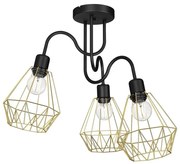 Surface-mounted żyrandol BERGEN 3xE27/60W/230V czarny/złoty