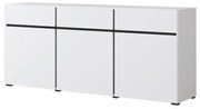 Komoda CROSS 3D3S 180cm biała/czarna HELVETIA