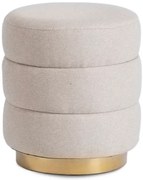 Beżowa okrągła pufa tapicerowana Z5-D66