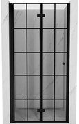Mexen Mist-F drzwi prysznicowe składane lewe 60 cm, czarna kratka, czarne - 8A6-060-000-70-77-L