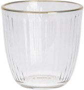 Prążkowana szklanka ze złotym brzegiem, 295 ml