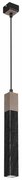 Lampa wisząca, tuba, pojedyncza, czarna SOLO SAWN BLACK / PATINATED WOOD 1x mini GU10