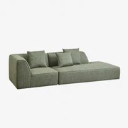 Sofa Narożna Cardea 2-częściowa Modułowa Z Tapicerowanym Siedziskiem Po Prawej Stronie Bouclé Salvia Zieleń - Sklum