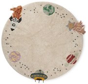 Kremowy bawełniany dziecięcy dywan do zabawy tkany ręcznie odpowiedni do prania ø140 cm Interstellar Journey – Lorena Canals