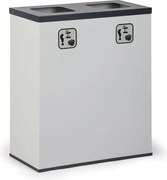 Wewnętrzny kosz do segregacji śmieci, stojak na worki, szary/ciemnoszary, 2x 50 l