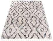 Kremowy dywan shaggy w azteckie wzory B2-T50