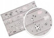 Prześcieradło Do łóżeczka 120x60, Z Gumką - Bawełna 100% - Miś I Zebra Róż