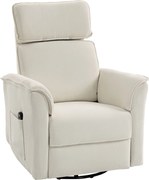 HOMCOM Elektryczny fotel relaksacyjny z funkcją leżenia, regulowane oparcie, zagłówek do salonu kremowo-biały | Aosom PL