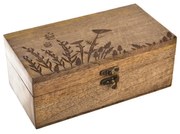 InDecor Pudełko z drewna mango Łąka, 22 x 12 x 9  cm, M