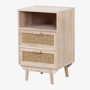 Kwadratowa Szafka Nocna 40x40 Cm Z Miejscem Do Przechowywania, Drewno Ralik Naturalna - Sklum