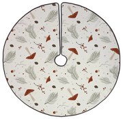 Biały bawełniany okrągły dywan pod choinkę ze świątecznym motywem odpowiedni do prania ø 133 cm Toadstool – Butter Kings