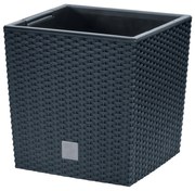 Donica ogrodowa z wkładem Rato Low 22,3  x 22,3 x 22,8 cm antracyt PROSPERPLAST
