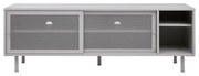 Szara metalowa szafka pod TV 160x55x45 cm Veep – Unique Furniture