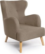 Beżowy fotel typu uszak Noemye – Bonami Selection