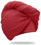 Szybkoschnący turban do włosów frotte czerwony, 100% bawełna