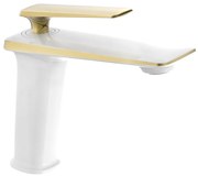 Mexen Purus bateria umywalkowa, biała/złota - 745800-25