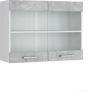 Szklana szafka kuchenna beton 80x31x60 r-line