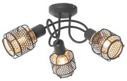 Designerska lampa sufitowa czarna ze złotem 3-światła - NoudDesignerski Oswietlenie wewnetrzne