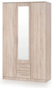 Szafa trzydrzwiowa LIMA S-3 120cm dąb sonoma z lustrem HALMAR