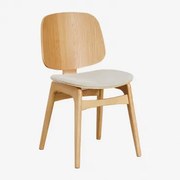 Krzesło Jadalniane Z Drewna Canada Naturalna & Tkaniny Beige - Sklum