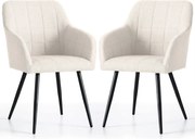 Zestaw 2 kremowych krzeseł tapicerowanych Z7-Z17