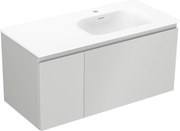 Mexen Orio szafka łazienkowa 100 cm z umywalką Vela prawą, 1S, 1D, szara mat/biała mat - 91A13-10047-3-BBFF62-W23P01