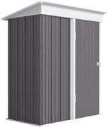 Outsunny Szopa ogrodowa, zewnętrzna szopa z blachy falistej, design ściany, regulowane półki, zamykane drzwi, szary