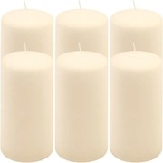 Zestaw świec stołowych, 15 cm, Ø 7,5 cm, kremowy, 6 sztuk
