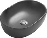 Mexen Viki umywalka nablatowa 48 x 35 cm, szara ciemna mat - 21054871