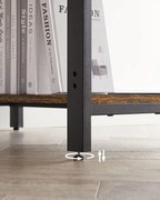 Biurko Komputerowe, rustykalne, loftowe, z półkami z regałem, 140 x 60 x 76 cm - LWD55X