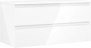 Mexen Orio szafka łazienkowa podumywalkowa 100 cm z blatem, 2 szuflady, biała połysk - 91A10-10047-2-BFFC00