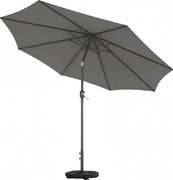 Outsunny Parasol ogrodowy Ø300 cm z korbką, podstawą krzyżową i workiem piaskowym, UV 30+, ciemnoszary | Aosom PL