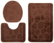 Brązowy antypoślizgowy komplet dywaników E8-F16