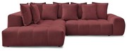 Bordowy rozkładany/ze schowkiem narożnik z tkaniny szenilowej (lewostronny/w kształcie litery L) Everest – Bobochic Paris
