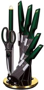 Zielony elegancki zestaw noży w obrotowym stojaku K5-N31