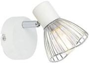 Biały kinkiet ścienny z chromowymi dodatkami - 3X V169 A3-Z80