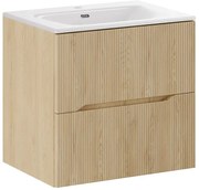 Szafka pod umywalkę NORDIC CREMONA 2S 60cm dąb cremona z umywalką wpuszczaną SKY COMAD