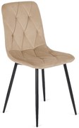 Beżowe tapicerowane krzesło pikowane E2-D75