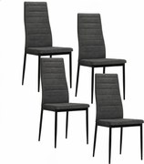 Komplet 4 ciemnoszarych minimalistycznych krzeseł M5-T50