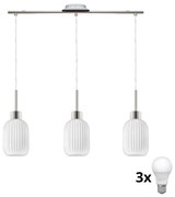 Żyrandol LED na linkach HARMA 3xE27/60W/230V matowy chrom/biały