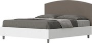 Łóżko wyposażone w stelaż z listwami 160x190 konstrukcja Frassino biała zagłówek sztucznej skóry cappuccino Antilia
