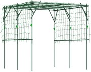 Outsunny Ranking z odpornego na rdzę stali do montażu, wspornik dla pnących roślin, Aeroż 223 x 223 x 223 cm, Łuk na róże Zielony